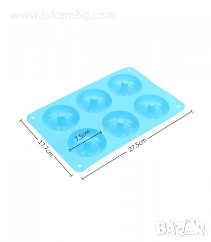 СИЛИКОНОВАТА ФОРМА С 6 ГНЕЗДА ЗА ПОНИЧКИ, ПОДХОДЯЩА ЗА ПЕЧЕНЕ И ЗАМРАЗЯВАНЕ - код 2889, снимка 7 - Форми - 33910596