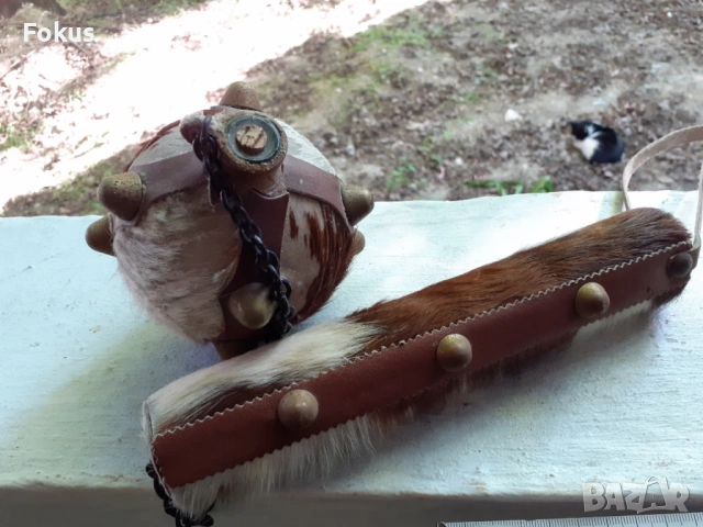 Интересен боздуган бутилка кожа - интериорен, снимка 5 - Антикварни и старинни предмети - 53478295