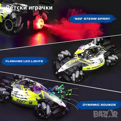 RC Drift 2 Stunt Car, 4x4, дистанционно сензор, с пушек, снимка 10 - Коли, камиони, мотори, писти - 49757281
