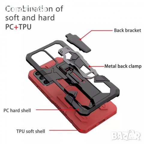 Samsung Galaxy A34 A14 4G 5G / WARRIOR удароустойчив кейс калъф гръб с поставка, снимка 4 - Калъфи, кейсове - 39601330