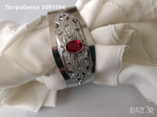 Стара стилна дамска гривна новохром, снимка 6 - Антикварни и старинни предмети - 41442676