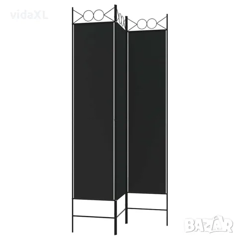 vidaXL Параван за стая, 3 панела, черен, 120x200 см, плат, снимка 5 - Паравани - 56147191