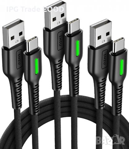 3.1A QC USB Type C кабел 0,5 и 3 метра с подсветка бързо зареждане