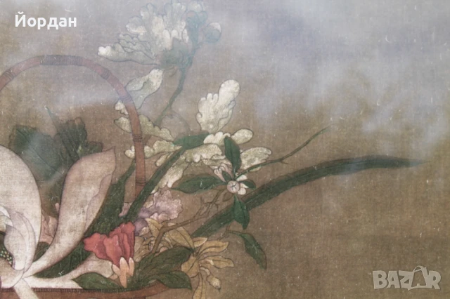 Китайска репродукция с дървена рамка, снимка 4 - Картини - 50474580