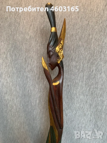 Ръчно изработена рисувана, резбована дървена скулптура дървена статуетка / Дървена фигурка , снимка 2 - Статуетки - 53223522