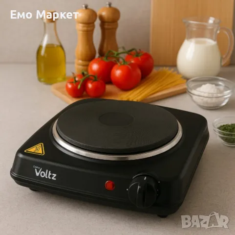 Котлон Voltz, 1500W, Чугунена плоча 185мм., Черен, снимка 2 - Котлони - 50220473