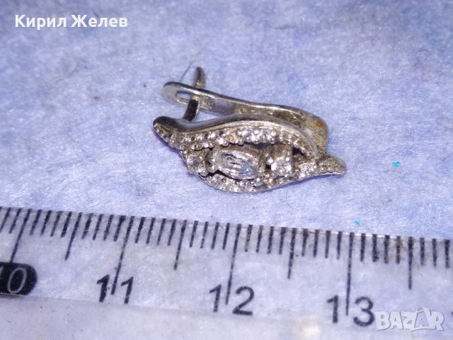 СРЕБЪРНА АЖУРНА СКЪПОЦЕННА ОБЕЦА СРЕБРО 925 АНГЛИЯ с ИСКРЯЩИ ФАСЕТИРАНИ КАМЪНИ ЦИРКОНИЙ 38210, снимка 2 - Обеци - 40938237