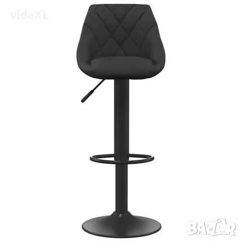 vidaXL Бар табуретки, 2 бр, черни, кадифе, снимка 4 - Столове - 56147112