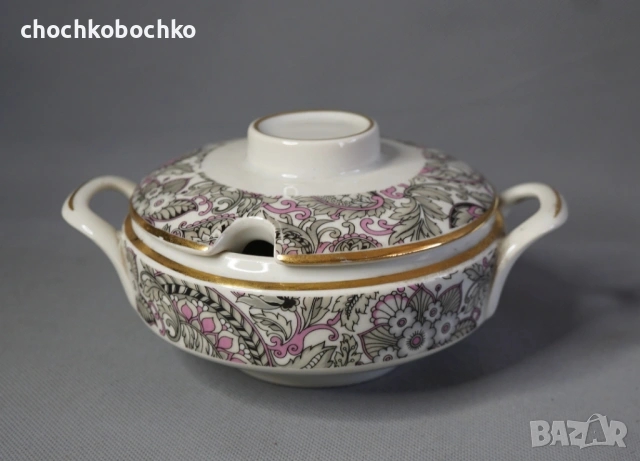 Стара порцеланова купа Български Порцелан Изида Кашмир 