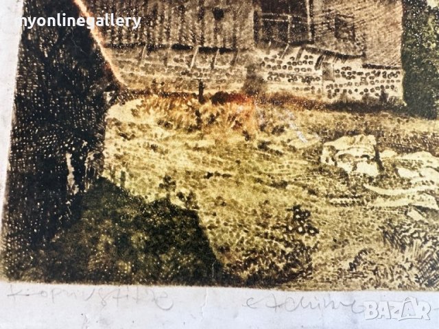 Данаил Игнатов Копривщица акватинта, снимка 3 - Картини - 42663874