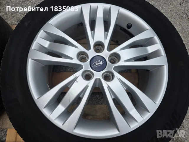 Лети джанти 16ки 5х108 Ford + летни гуми 205/55/16, снимка 7 - Гуми и джанти - 56086244