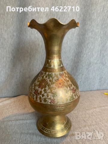  бронзова флорална ваза, снимка 2 - Антикварни и старинни предмети - 52976694