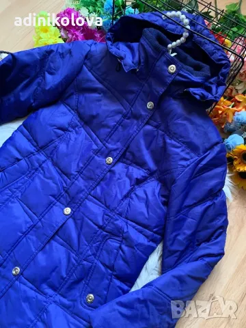 Синьо олекотено зимно яке с гъши пух, снимка 2 - Якета - 48027239
