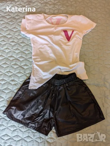 Блузка с интерес гръб подарък панталон , снимка 2 - Тениски - 50165448