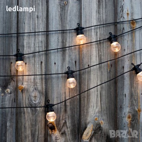 Кабел С Поредица От 10лампи Топло Бяла Светлина 5m IP44, снимка 6 - Външни лампи - 41620372