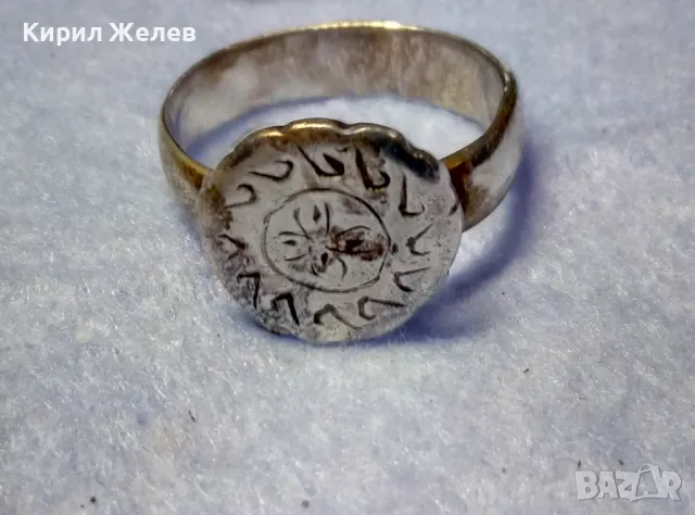 СТАРИНЕН РЪЧНО ОРНАМЕНТИРАН СРЕБЪРЕН ПРЪСТЕН СРЕБРО ВИСОКА ПРОБА РЪЧНА КУЮМДЖИЙСКА ИЗРАБОТКА 25250, снимка 10 - Антикварни и старинни предмети - 50136197