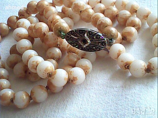 красиво старо естествен колие от перли, снимка 4 - Антикварни и старинни предмети - 42200034