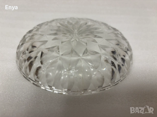 Изящно шлифована стъклена купа, снимка 3 - Чинии - 53746217