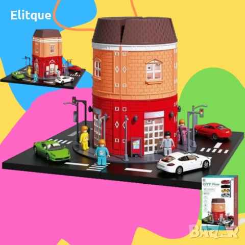 Град Комплект с 4 автомобила за деца над 3 години, снимка 5 - Други - 52786741