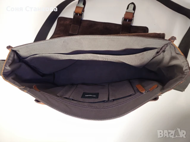 STRELLSON - Мъжка бизнес чанта за през рамо - естествена кожа, снимка 6 - Чанти - 51296559