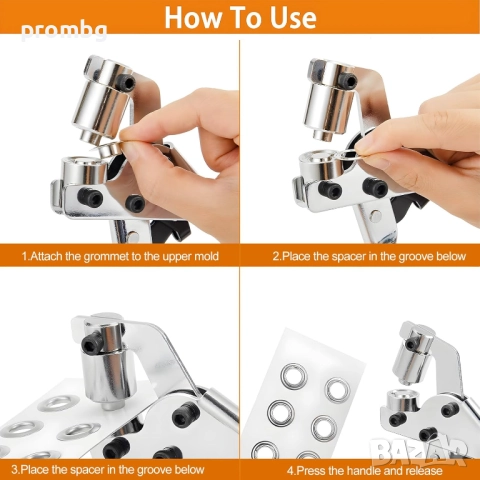 магнитни клещи с 10 мм капси - 520 бр. и замба 10 мм, Германия, снимка 5 - Клещи - 36110603