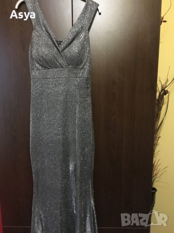 Сива елегантна рокля, снимка 2 - Рокли - 41982693