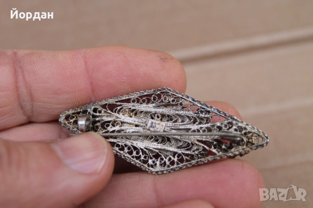 Дамска сребърна брошка, снимка 7 - Други ценни предмети - 53828935