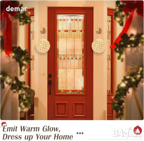 Lewondr Коледни светлини за прозорци, захранвани с USB, 2 броя, снимка 2 - Декорация за дома - 47978787
