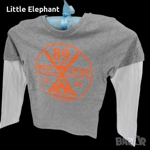 Блузка с дълъг ръкав за 6-7 годишно момченце,"West Utah ski team",Англия/нова, снимка 1