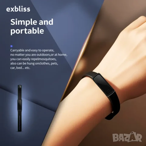 Иновативна ултразвукова гривна против комари и насекоми, снимка 6 - Гривни - 50760744