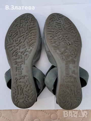 Сандали зелени Think  №38, естествен велур, снимка 8 - Сандали - 51512313