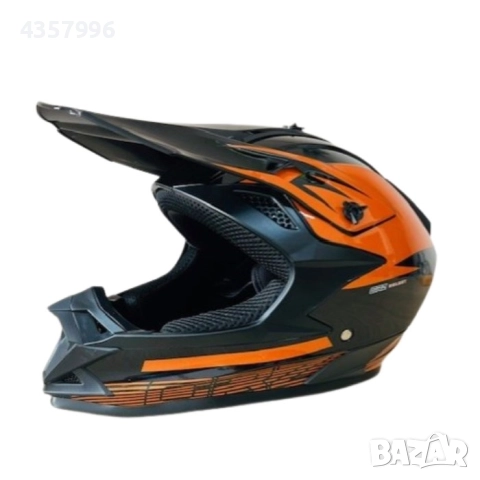 Кросова каска, Мото, Атв, Вело и др, S - M, Черно с оранжево