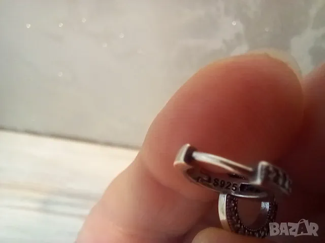 Pandora - сребърни обеци S 925, снимка 3 - Обеци - 48490159