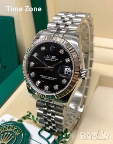Rolex Datejust 31mm Steel Black Dial Diamond Jubilee Дамски Различни Варианти, снимка 3 - Дамски - 48183045