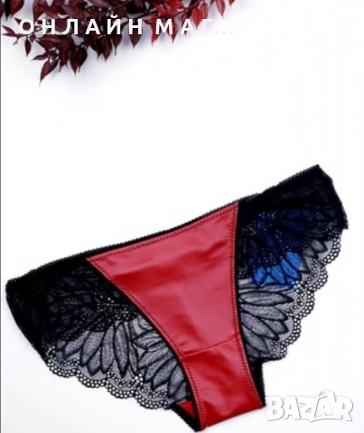 Бикини еко кожа и дантела 