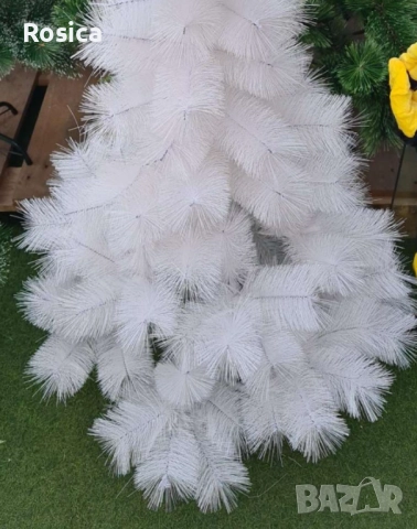 Изкуствена коледна елха - бяла, снимка 2 - Декорация за дома - 52103496