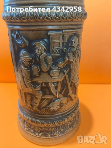 Винтидж (1949-1990)  бирена халба « Семейство на ловци» Gerz W. Germany с дебел капак., снимка 5 - Антикварни и старинни предмети - 52872064