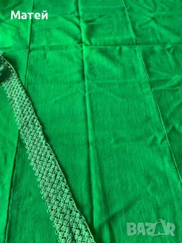 Домашно тъкан вълнен плат с подходяща дантела , снимка 6 - Антикварни и старинни предмети - 52038314