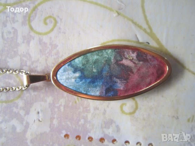 Позлатено колие с висулка медальон Америк ФБМ, снимка 2 - Колиета, медальони, синджири - 34788777