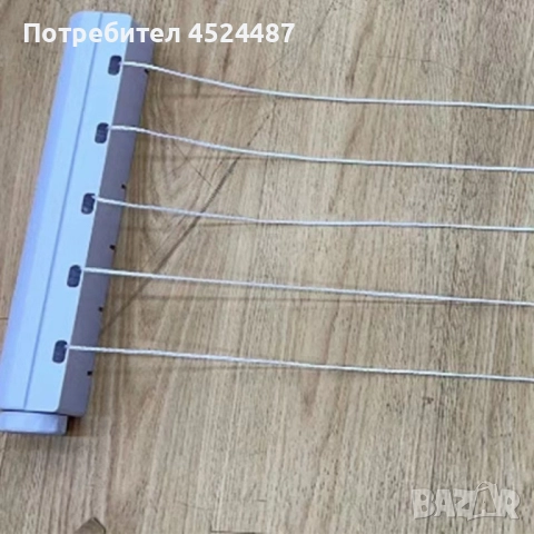 Прибиращ се простор за дрехи с 5 въжета и куки - Максимална дължина 4 метра, бял, снимка 2 - Други стоки за дома - 51530729