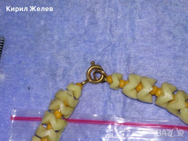 СТАР РЪЧНО НИЗАН РЕТРО ГЕРДАН с МЪНИСТА и ПОЗЛАТЕНА БРОНЗОВА ЗАКОПЧАЛКА 27020, снимка 7 - Антикварни и старинни предмети - 40689907