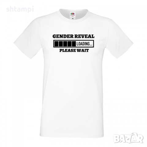 Мъжка тениска Gender Reveal Loading,Loading,Please wait,батерия,Изненада,Подарък, снимка 2 - Тениски - 36419260