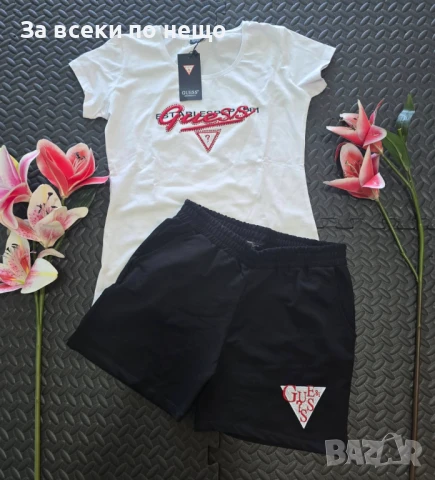 Guess Дамски Летен Комплект Тениска И Къси Панталонки👚🩳Дамски Къс Екип Гес Код VL-84