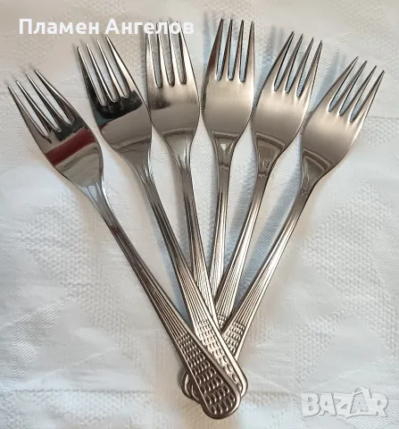 Вилици 6 броя "Петко Денев" Габрово. Среден прибор 17.5см. , снимка 2 - Прибори за хранене, готвене и сервиране - 56079275