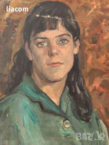 СИМЕОН ГЛОГИНКОВ (1919 - 1997) масло/платно портрет, снимка 4 - Картини - 33839932