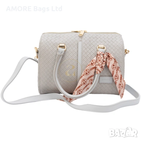 Класическа дамска чанта AMORE Beatrice - Grey, снимка 3 - Чанти - 53584525