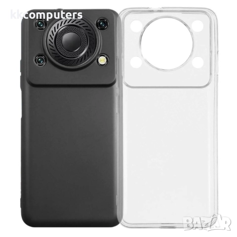 Калъф с протектор за Oukitel C60 Pro – мек TPU удароустойчив калъф, прозрачен или черен