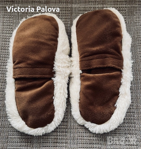 Плюшени пантофи- грелки с лавандула WARMIES SLIPPIES DELUXE , снимка 4 - Пантофи - 53730947