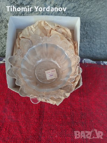 Оловен кристал-купа и чиния от соца НОВИ., снимка 7 - Чинии - 33884782