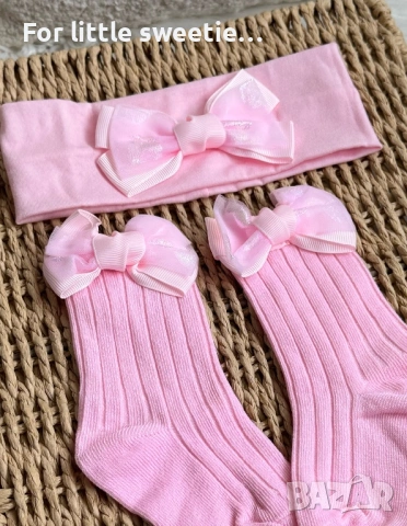 Нов сет от чорапи и лента 🎀, снимка 2 - Бебешки чорапи - 53812250
